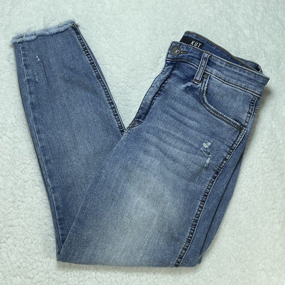 Kut from the Kloth Jeans Womens Sz 4 Blue Connie Fab Ab Crop High Rise 27x24